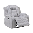 Phil Tab-Pull Recliner Chair with Cup Holders- Light Gray Corduroy