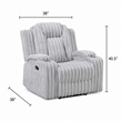 Phil Tab-Pull Recliner Chair with Cup Holders- Light Gray Corduroy