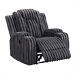 Phil Tab-Pull Recliner Chair with Cup Holders- Dark Gray Corduroy