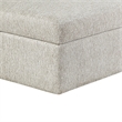 Inaya Storage Ottoman with Casters- Brown Wood-Sage Sand Microfiber-41 Inch