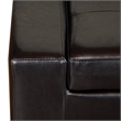 Storage Ottoman Bench- Tufted Black Faux Leather- Brown Wood Legs 50 Inch