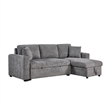 Sery Sleeper Sectional- Storage Chaise- 2 Accent Pillows- Gray Boucle