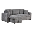 Sery Sleeper Sectional- Storage Chaise- 2 Accent Pillows- Gray Boucle