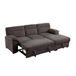 Geni Sleeper Sectional with Storage Chaise- USB Ports- Brown Chenille