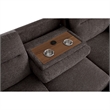 Geni Sleeper Sectional with Storage Chaise- USB Ports- Brown Chenille