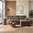 Geni Sleeper Sectional with Storage Chaise- USB Ports- Brown Chenille