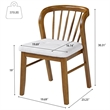 Mitch Windsor-Style Dining Chairs- Set of 2- Rubberwood- Beige Seat