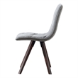 Kayra Dining Chairs with Solid Wood Legs- Set of 2- Gray Fabric
