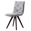 Kayra Dining Chairs with Solid Wood Legs- Set of 2- Gray Fabric