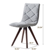 Kayra Dining Chairs with Solid Wood Legs- Set of 2- Gray Fabric
