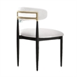 Claire Dining Chairs- Set of 2- Curve Back- Metal Legs- Beige Chenille