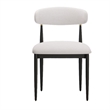 Claire Dining Chairs- Set of 2- Curve Back- Metal Legs- Beige Chenille