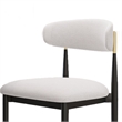 Claire Dining Chairs- Set of 2- Curve Back- Metal Legs- Beige Chenille