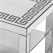 Franco Mirrored Coffee Table- Diamond Border- Silver Wood 40 Inch