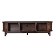 TV Media Cabinet- Fluted Sliding Doors- Drop Down Door- Dark Brown 67 Inch