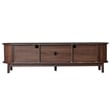 TV Media Cabinet- Fluted Sliding Doors- Drop Down Door- Dark Brown 67 Inch