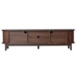 TV Media Cabinet- Fluted Sliding Doors- Drop Down Door- Dark Brown 67 Inch