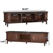 TV Media Cabinet- Fluted Sliding Doors- Drop Down Door- Dark Brown 67 Inch