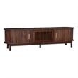 TV Media Cabinet- Fluted Sliding Doors- Drop Down Door- Dark Brown 67 Inch
