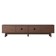 TV Media Cabinet- Rattan Sliding Doors- 2 Drawers- Dark Brown 71 Inch