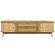 Vayu TV Media Cabinet- 2 Sliding Doors- 2 Drawers- Natural Brown 67 Inch