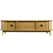 Vayu TV Media Cabinet- 2 Sliding Doors- 2 Drawers- Natural Brown 67 Inch