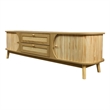 Vayu TV Media Cabinet- 2 Sliding Doors- 2 Drawers- Natural Brown 67 Inch