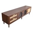 TV Media Cabinet w LED- Music Mode- Arch Glass Doors- Dark Brown 71 Inch