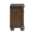 Bucky Nightstand with 2 Dovetail Drawers- Molding Details- Brown Wood