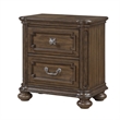 Bucky Nightstand with 2 Dovetail Drawers- Molding Details- Brown Wood