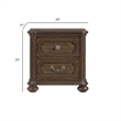 Bucky Nightstand with 2 Dovetail Drawers- Molding Details- Brown Wood