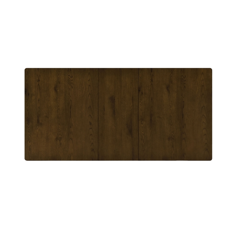Andre Dining Table with Self-Storing Extension Leaf- Brown Wood- 63-91 Inch