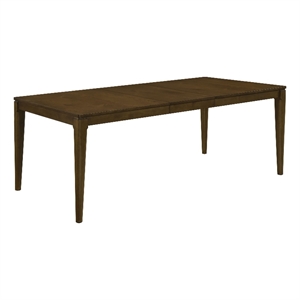 Andre Dining Table with Self-Storing Extension Leaf- Brown Wood- 63-91 Inch