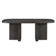Bendy Modern Oval Dining Table- Dual Pedestal Base- Dark Brown- 82 Inch