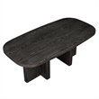 Bendy Modern Oval Dining Table- Dual Pedestal Base- Dark Brown- 82 Inch