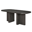 Bendy Modern Oval Dining Table- Dual Pedestal Base- Dark Brown- 82 Inch