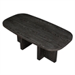Bendy Modern Oval Dining Table- Dual Pedestal Base- Dark Brown- 82 Inch