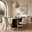 Bendy Modern Oval Dining Table- Dual Pedestal Base- Dark Brown- 82 Inch