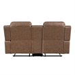 Berty Double Reclining Loveseat- Console and Cup Holders- Brown Fabric