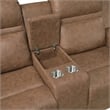 Berty Double Reclining Loveseat- Console and Cup Holders- Brown Fabric