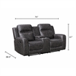 Berty Double Reclining Loveseat- Console and Cup Holders- Brown Fabric