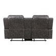 Berty Double Reclining Loveseat- Console and Cup Holders- Gray Fabric