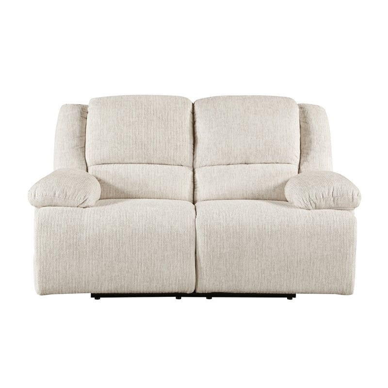 Cally Power Reclining Loveseat- USB Charging Ports- Beige Microfiber
