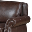 Ronny Sofa- Nailhead Trim- Rolled Arms- Brown Wood Feet- Brown Leather