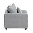 Gini Accent Chair with 3 Accent Pillows- Nailhead Trim- Gray Chenille