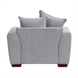 Gini Accent Chair with 3 Accent Pillows- Nailhead Trim- Gray Chenille
