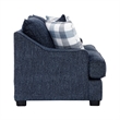 Marie Loveseat- Reversible Cushions- 4 Accent Pillows- Blue Chenille