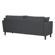 Yera Sofa w 2 Pillows- Tufted Gray Seat- Cherry Brown Wood- 77 Inch