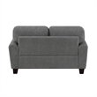Loi Loveseat w 2 Pillows- Flared Arms- Dark Gray Chenille- Black 63 Inch