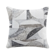 Loi Loveseat w 2 Pillows- Flared Arms- Dark Gray Chenille- Black 63 Inch
